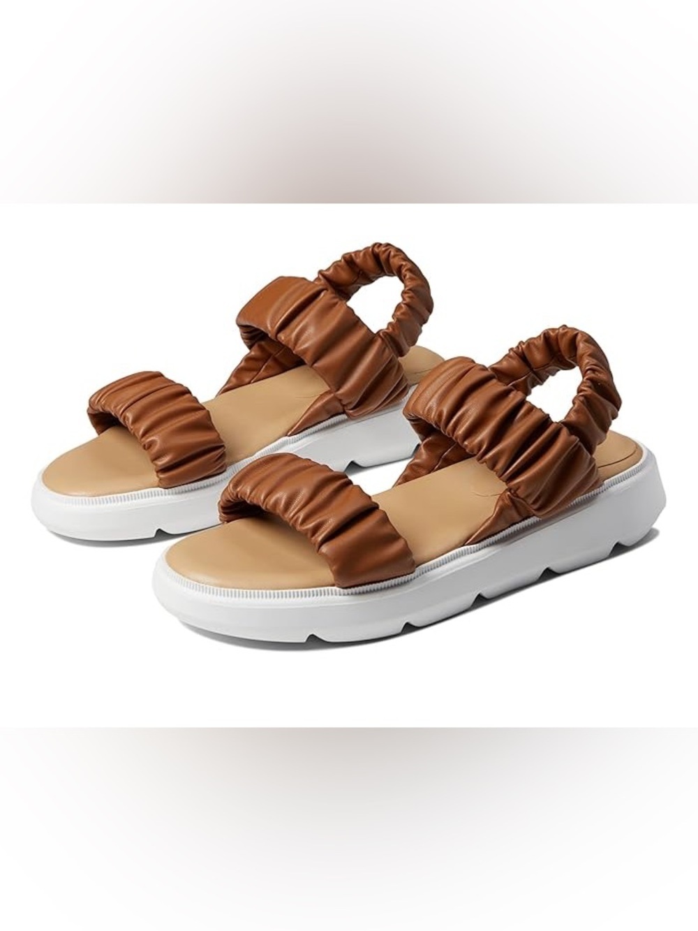VANELI Women’s Leather Rouched Sandals - Size 7.5